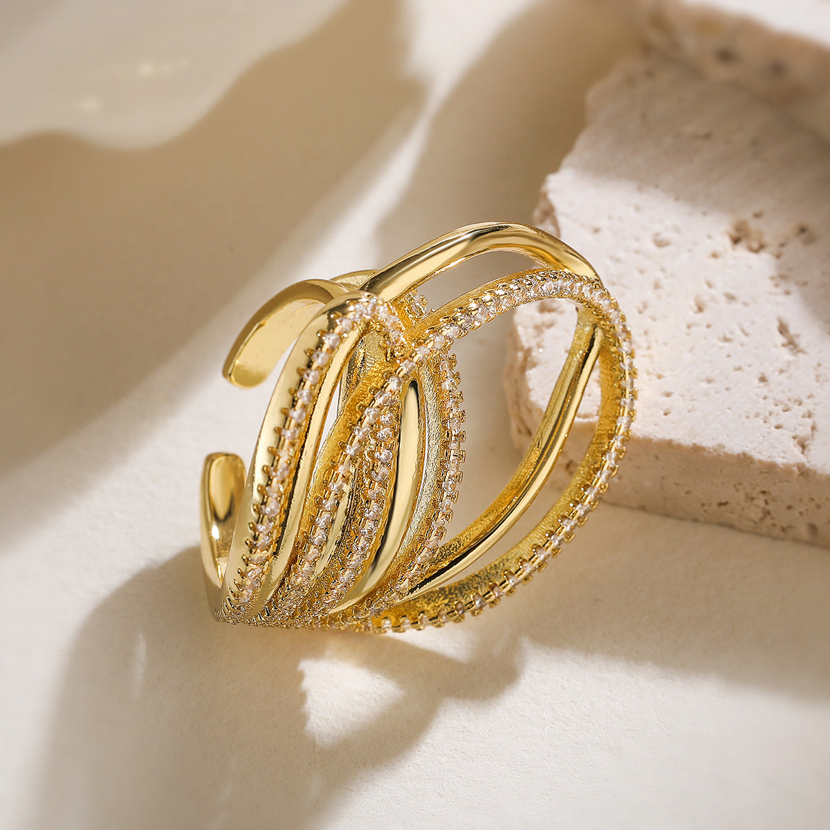 European and American niche personality irregular geometric ring women's fashion exaggerated ring new