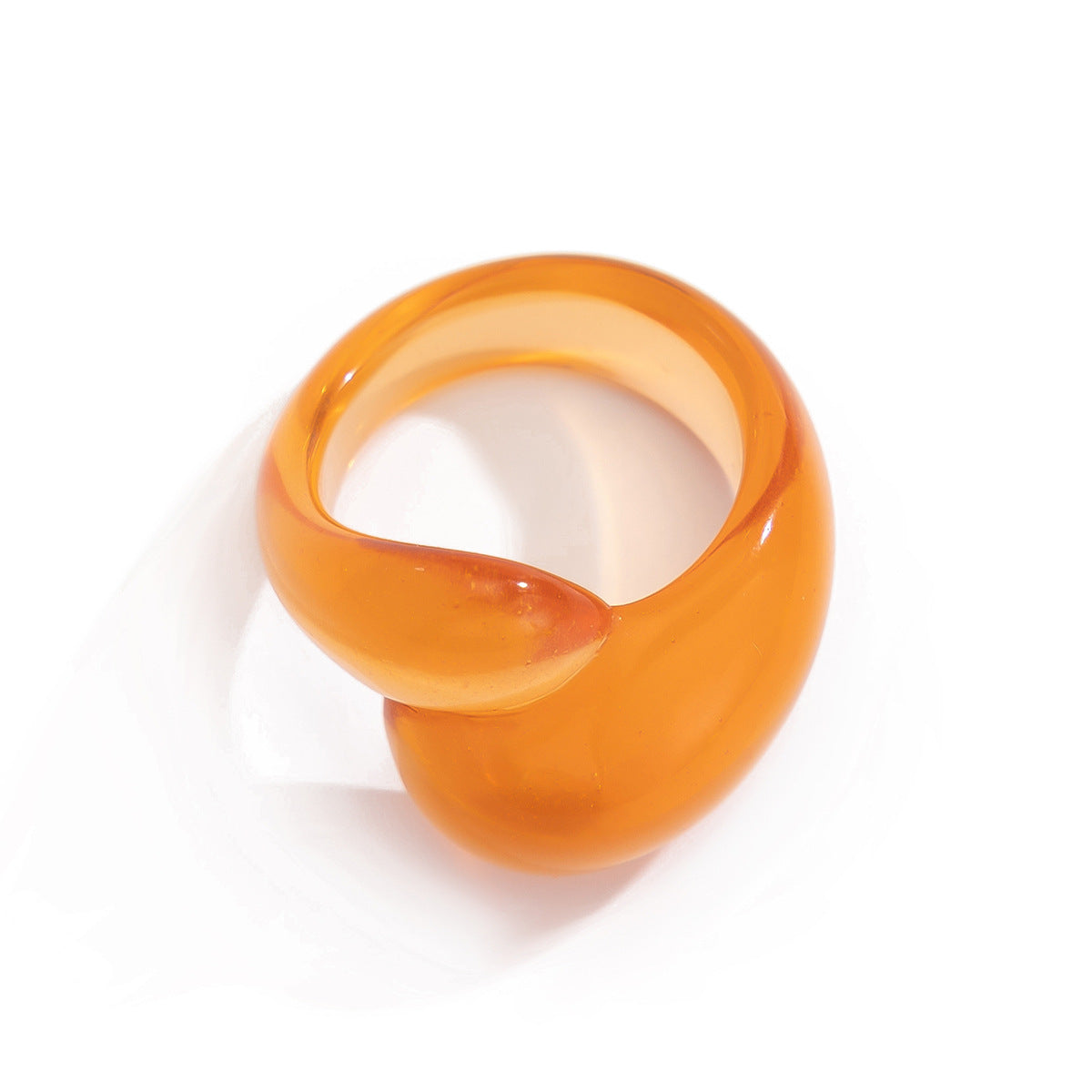 Irregular double droplet plastic ring, fashionable geometric multi-color closed ring