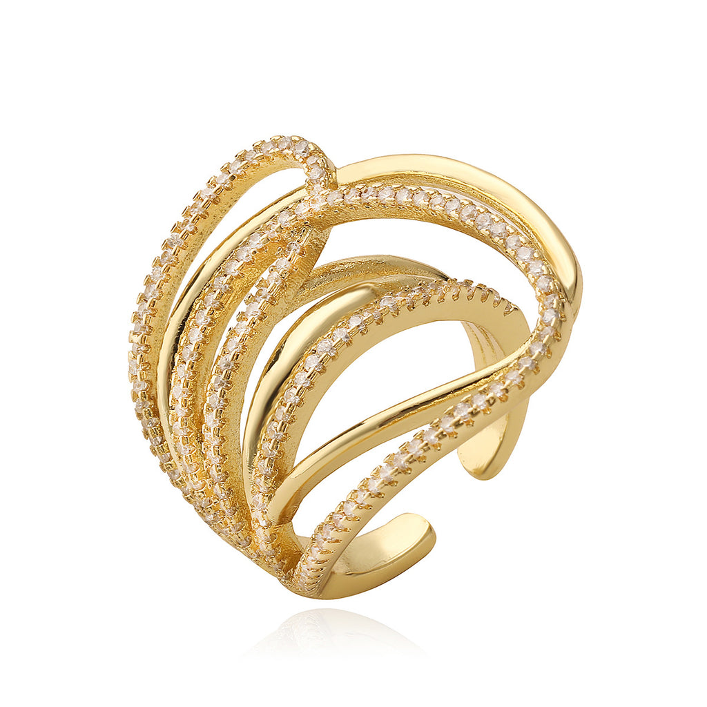 European and American niche personality irregular geometric ring women's fashion exaggerated ring new