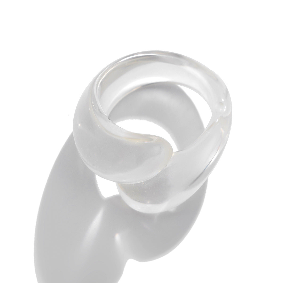 Irregular double droplet plastic ring, fashionable geometric multi-color closed ring